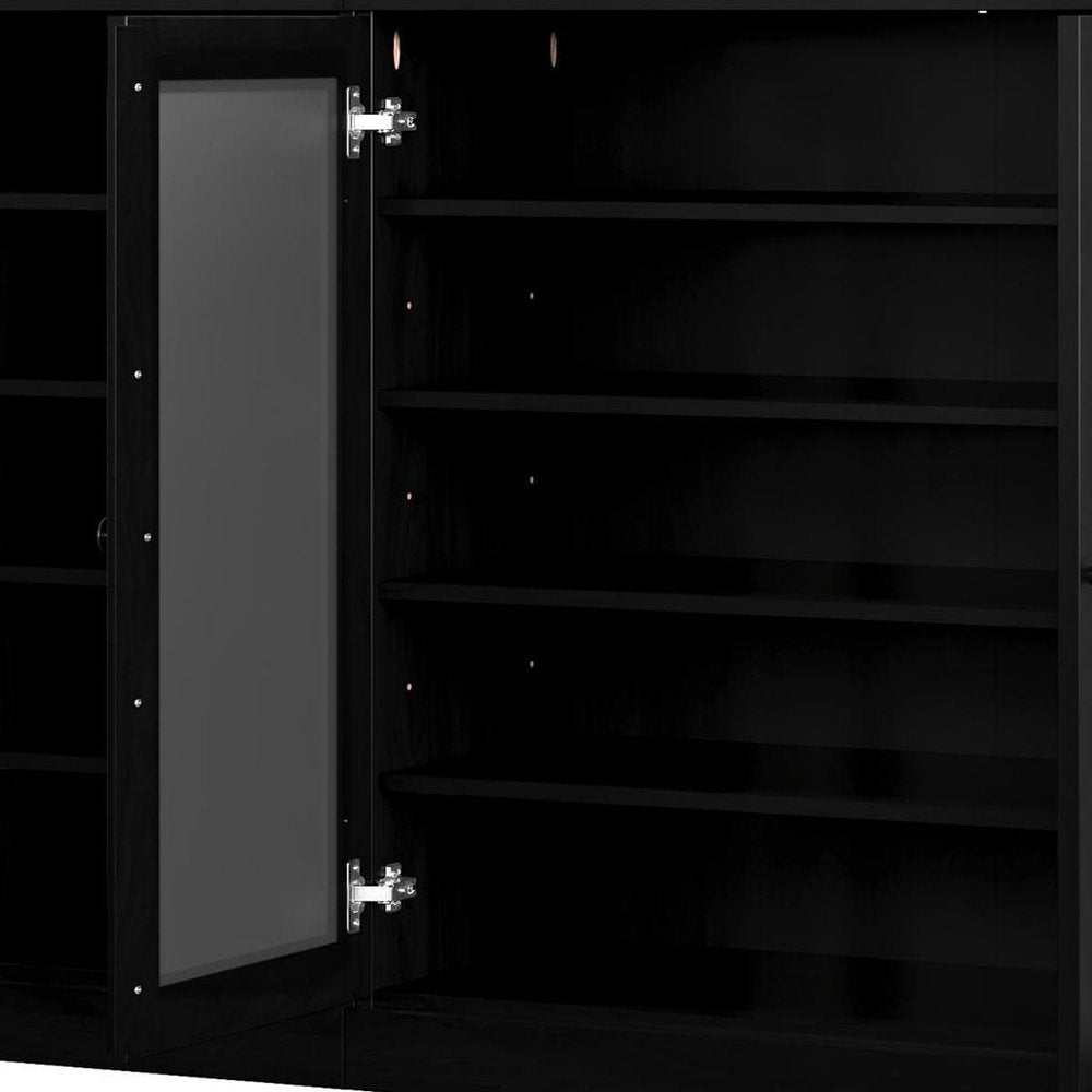 Black 30 Solid WoodShoe Storage Cabinet — view 6