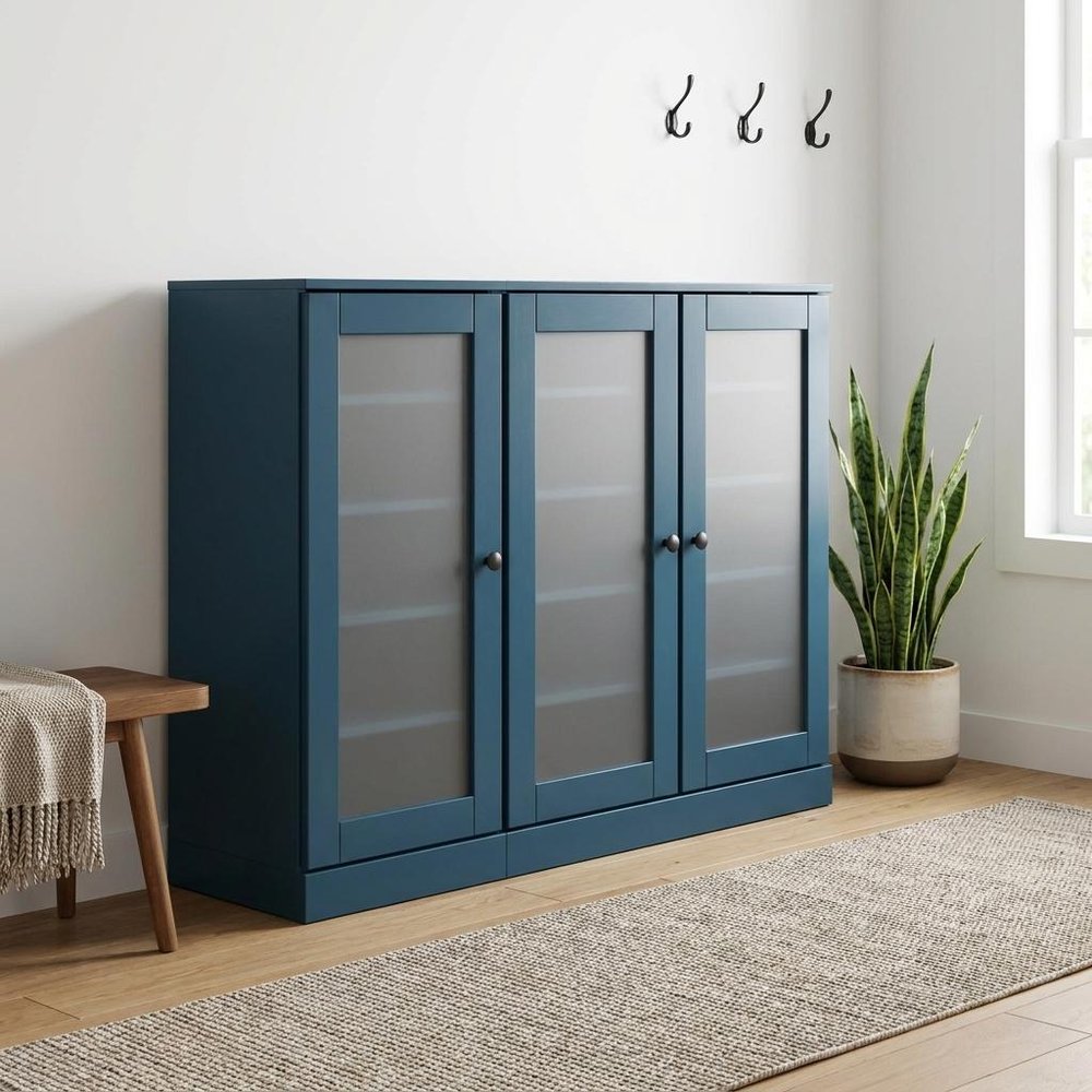 Teal Blue 30 Solid WoodShoe Storage Cabinet HomeRoots