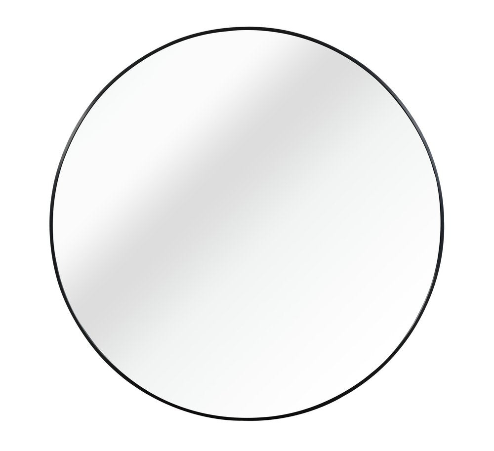16" Black Aluminum Round Framed Bathroom Vanity Mirror HomeRoots