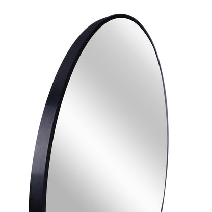 20" Black Aluminum Round Framed Bathroom Vanity Mirror HomeRoots
