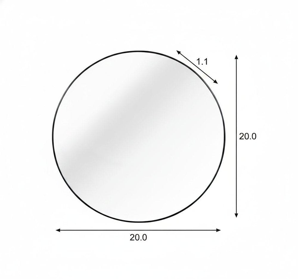 20" Black Aluminum Round Framed Bathroom Vanity Mirror HomeRoots