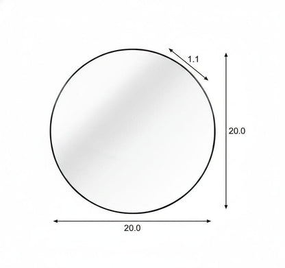 20" Black Aluminum Round Framed Bathroom Vanity Mirror HomeRoots
