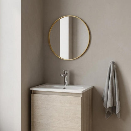 16" Black Aluminum Round Framed Bathroom Vanity Mirror