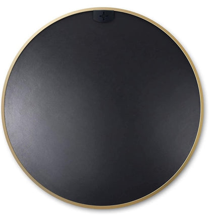 24" Black Aluminum Round Framed Bathroom Vanity Mirror HomeRoots