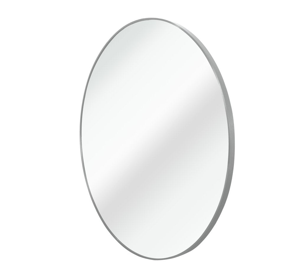 32" Black Aluminum Round Framed Bathroom Vanity Mirror — view 8