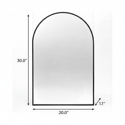 30" Black Aluminum Arch Framed Bathroom Vanity Mirror HomeRoots