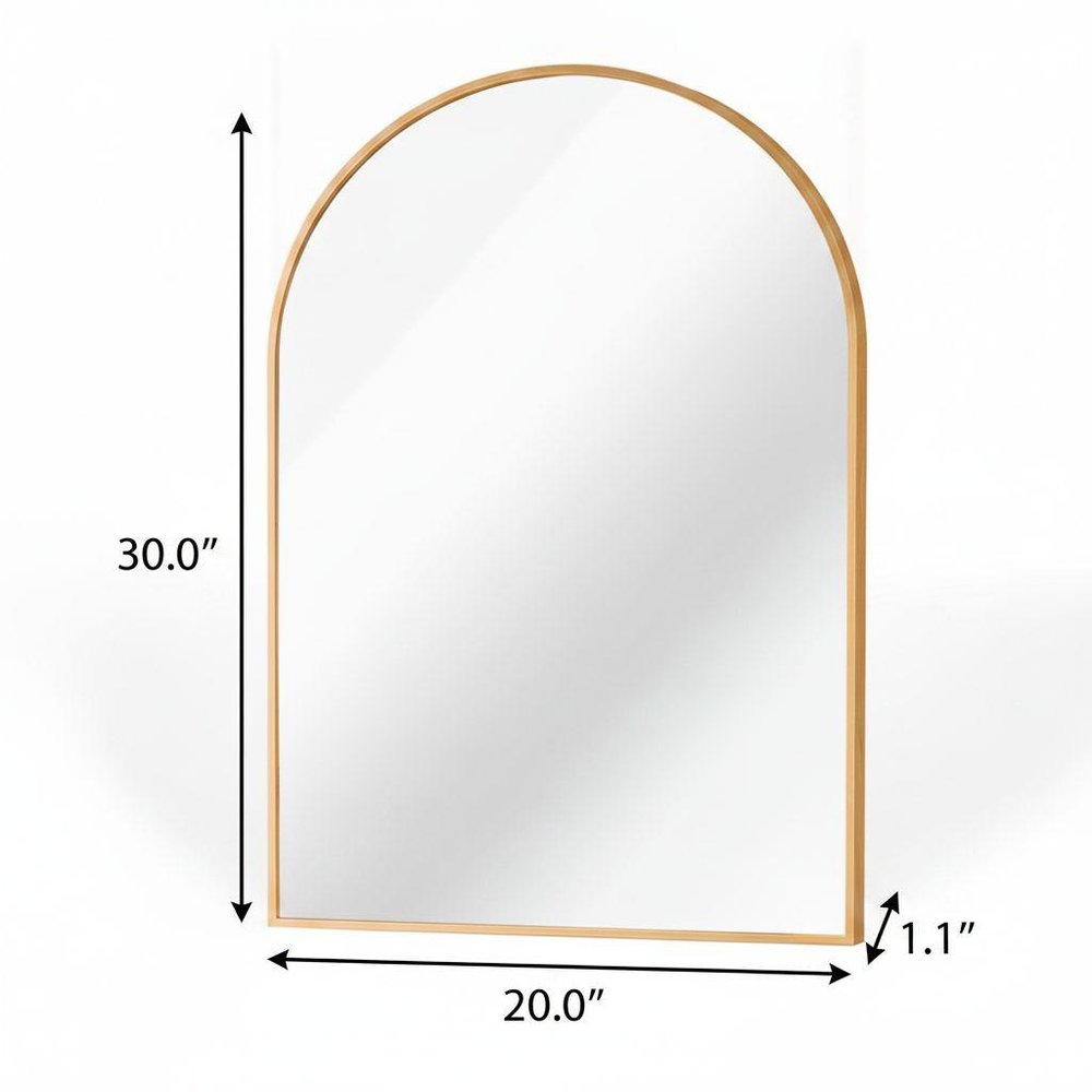 30" Black Aluminum Arch Framed Bathroom Vanity Mirror HomeRoots