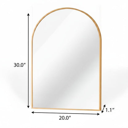 30" Black Aluminum Arch Framed Bathroom Vanity Mirror HomeRoots