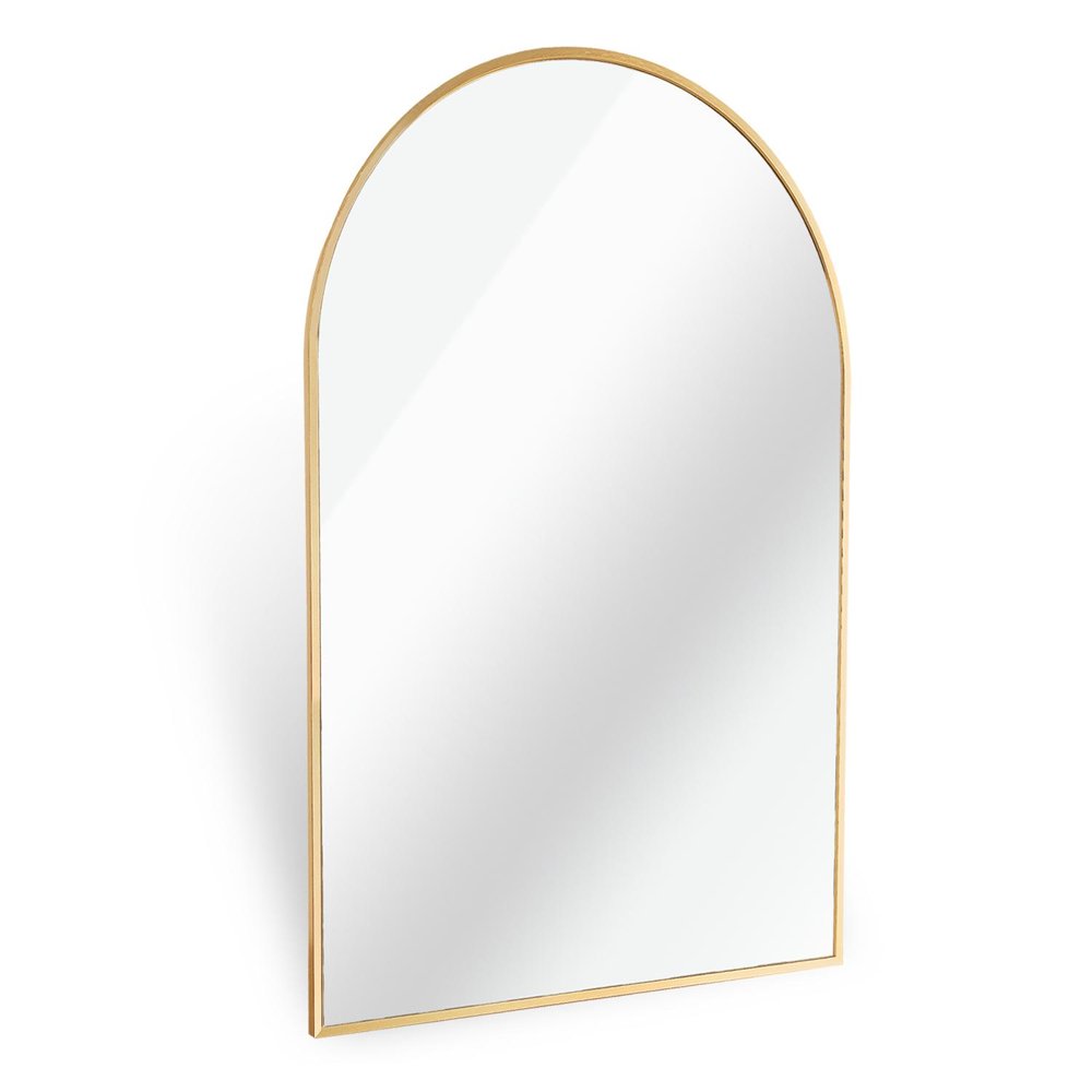 30" Black Aluminum Arch Framed Bathroom Vanity Mirror — view 11