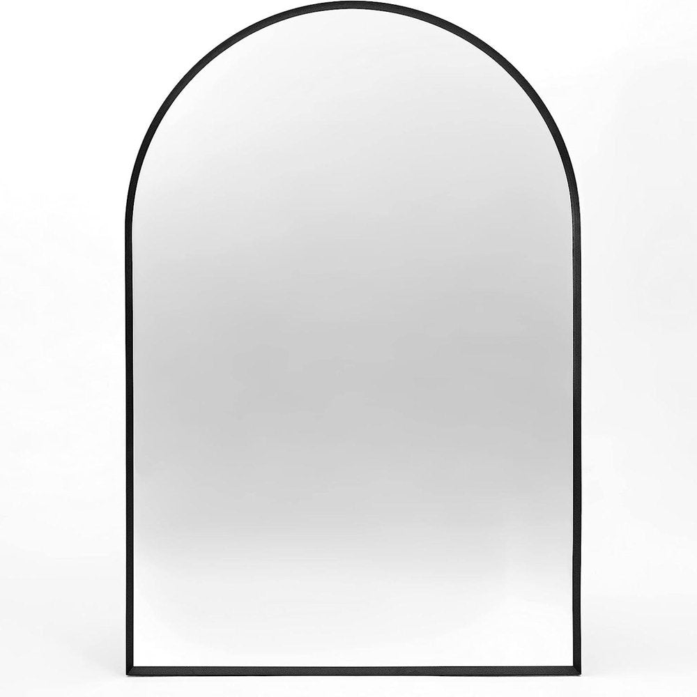 32" X 24" Black Aluminum Arch Framed Bathroom Vanity Mirror — view 3