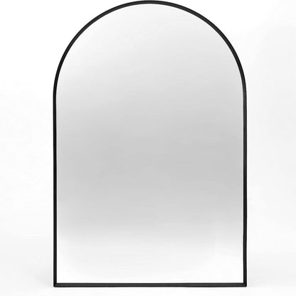 32" X 24" Black Aluminum Arch Framed Bathroom Vanity Mirror HomeRoots