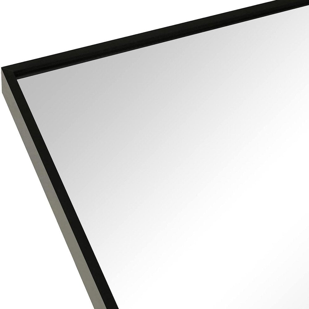32" X 24" Black Aluminum Arch Framed Bathroom Vanity Mirror — view 5