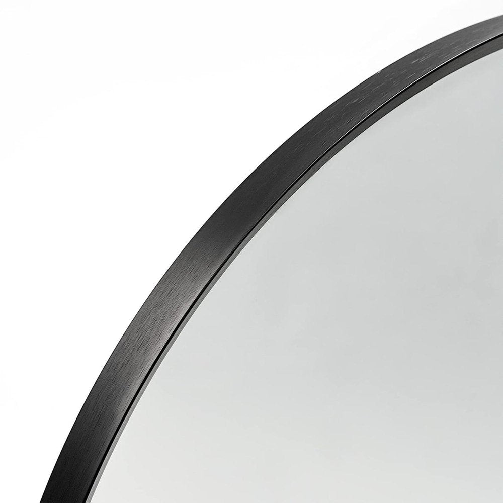 32" X 24" Black Aluminum Arch Framed Bathroom Vanity Mirror HomeRoots