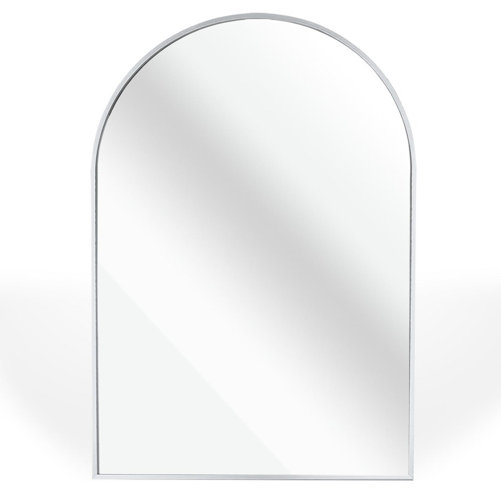32" X 24" Black Aluminum Arch Framed Bathroom Vanity Mirror — view 13