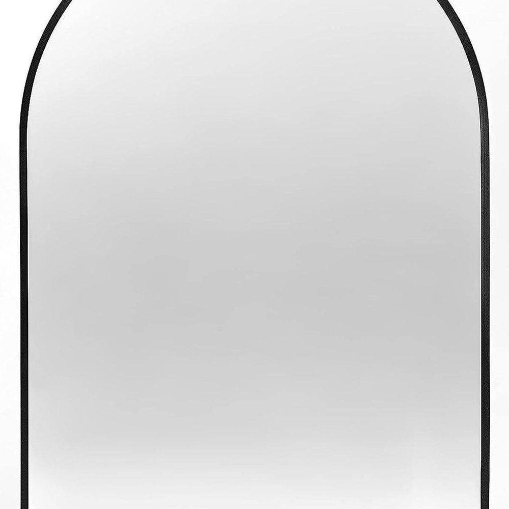 36" X 24" Black Aluminum Arch Framed Bathroom Vanity Mirror — view 6