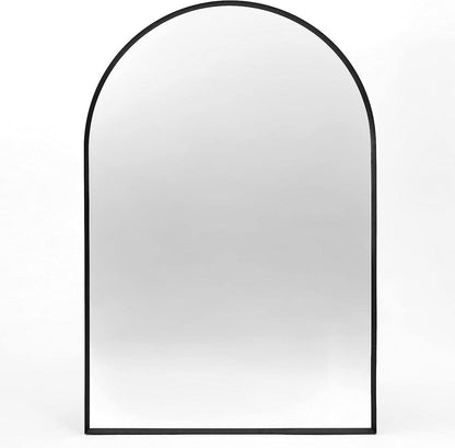 36" X 24" Black Aluminum Arch Framed Bathroom Vanity Mirror HomeRoots