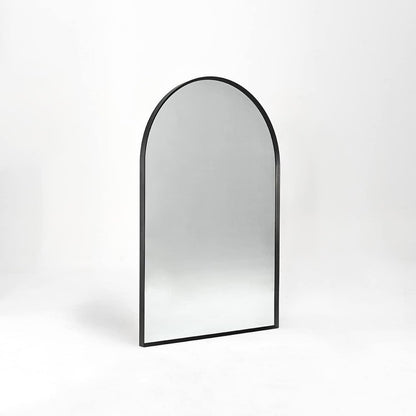 36" X 24" Black Aluminum Arch Framed Bathroom Vanity Mirror HomeRoots