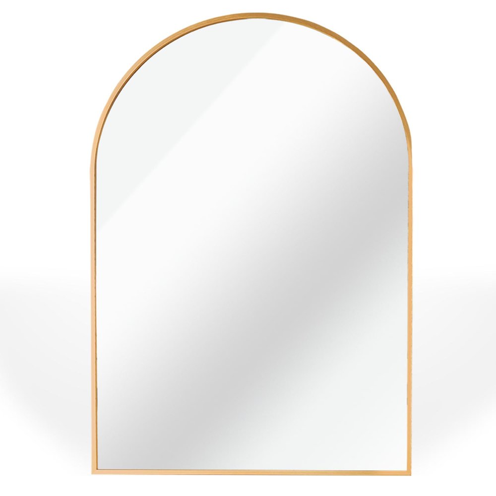 36" X 24" Black Aluminum Arch Framed Bathroom Vanity Mirror — view 9