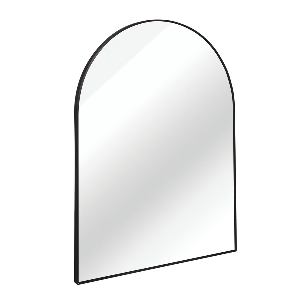 40" X 30" Black Aluminum Arch Framed Bathroom Vanity Mirror — view 3