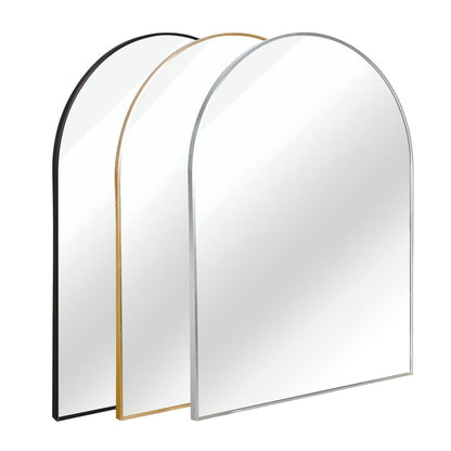 40" X 30" Black Aluminum Arch Framed Bathroom Vanity Mirror HomeRoots