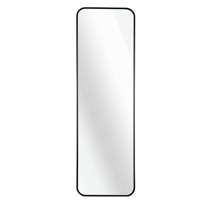 47" X 14" Black Aluminum Wall Mounted And Over The Door Framed Full Length Hanging Mirror HomeRoots