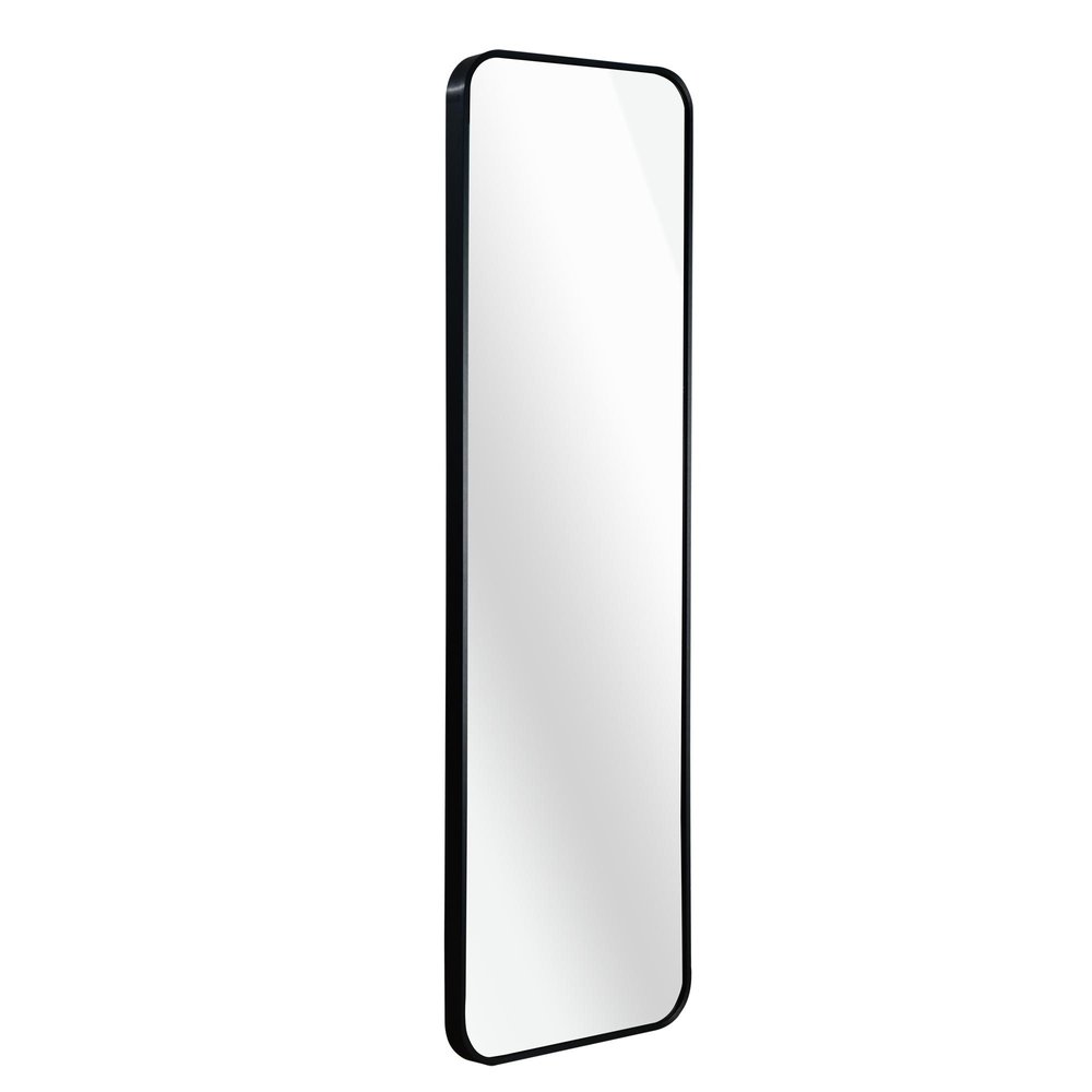 47" X 14" Black Aluminum Wall Mounted And Over The Door Framed Full Length Hanging Mirror — view 2