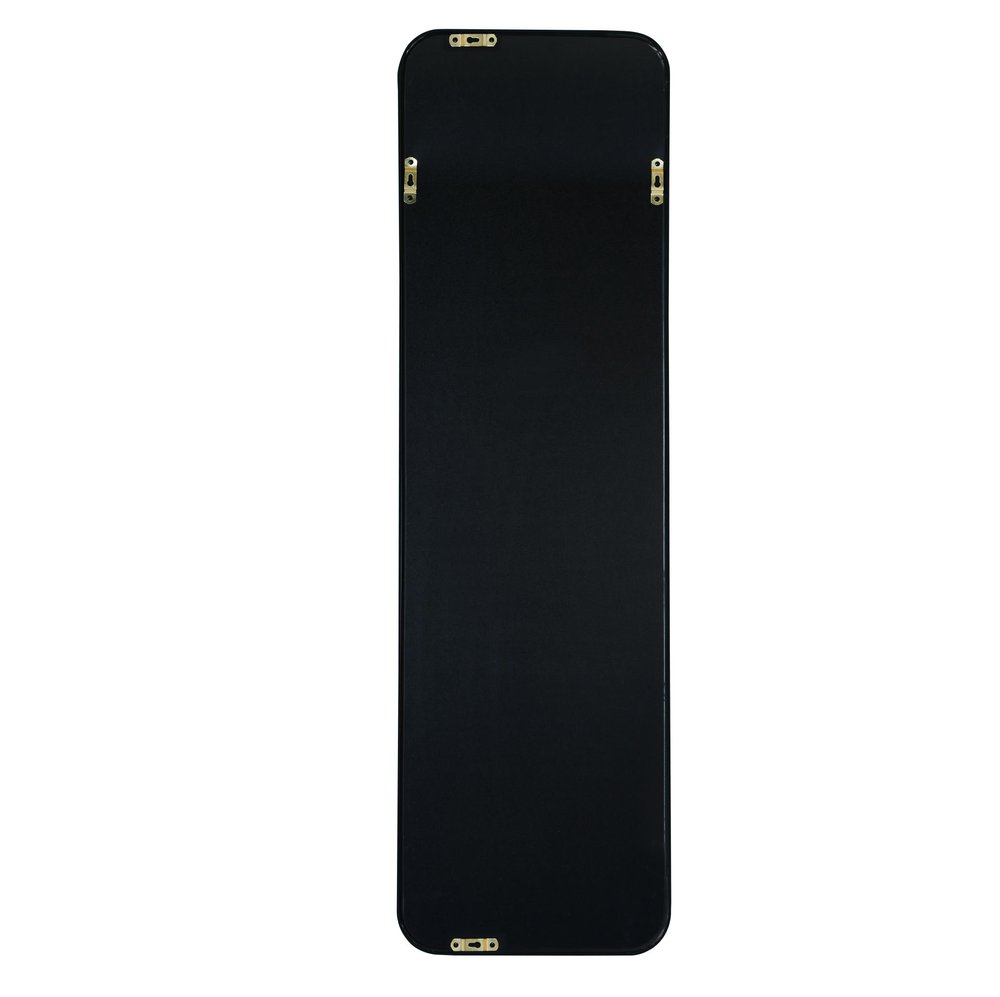 47" X 14" Black Aluminum Wall Mounted And Over The Door Framed Full Length Hanging Mirror — view 3