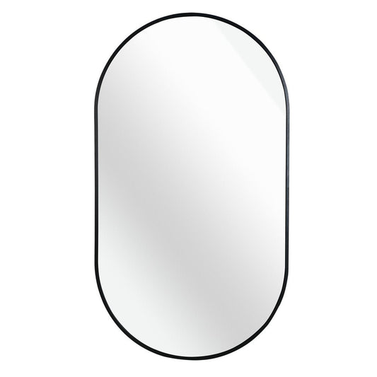 33" X 20" Silver Aluminum Oval Framed Accent Mirror