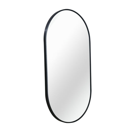 33" X 20" Silver Aluminum Oval Framed Accent Mirror