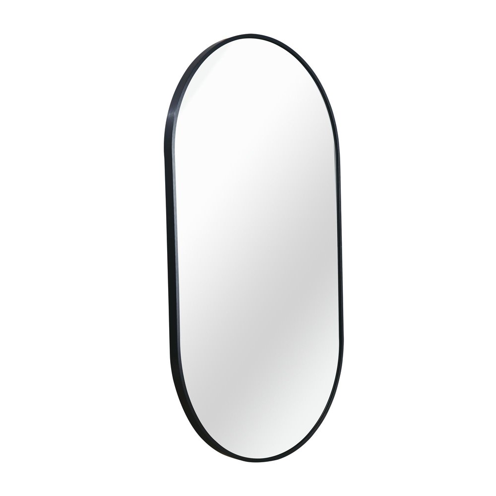 33" X 20" Black Aluminum Oval Framed Accent Mirror — view 2