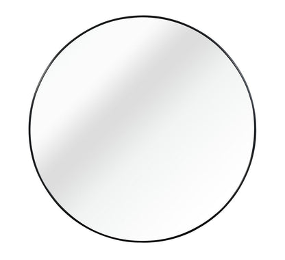 24" Black Aluminum Round Framed Bathroom Vanity Mirror HomeRoots