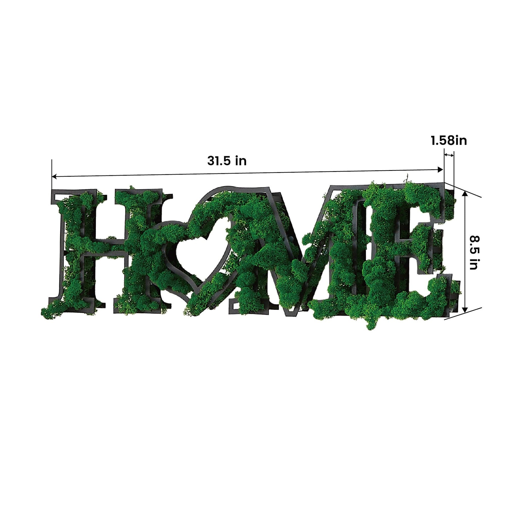 HOME Letter Art Moss Wall Decor - FurniFindUSA