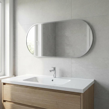 33" X 20" Black Aluminum Oval Framed Accent Mirror HomeRoots