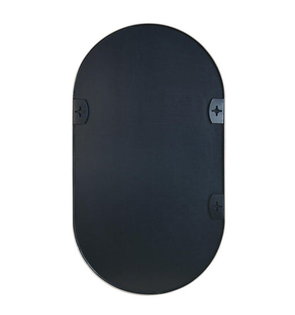 33" X 20" Black Aluminum Oval Framed Accent Mirror HomeRoots