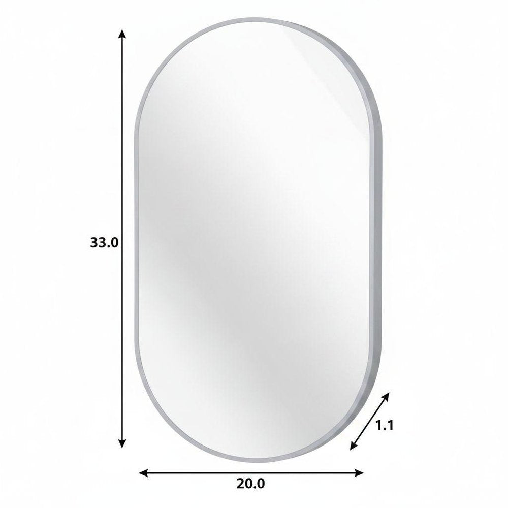 33" X 20" Black Aluminum Oval Framed Accent Mirror — view 12