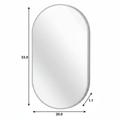 33" X 20" Black Aluminum Oval Framed Accent Mirror HomeRoots