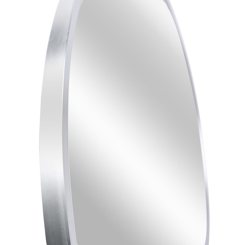 39" X 39" Silver Aluminum Round Framed Bathroom Vanity Mirror HomeRoots
