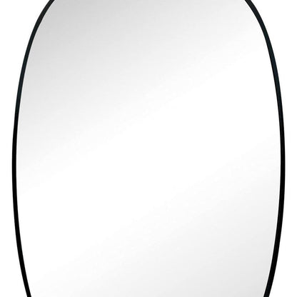 30" Black Aluminum Oval Framed Bathroom Vanity Mirror