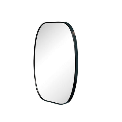 30" Black Aluminum Oval Framed Bathroom Vanity Mirror
