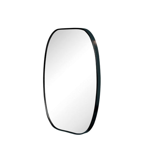 30" Black Aluminum Oval Framed Bathroom Vanity Mirror