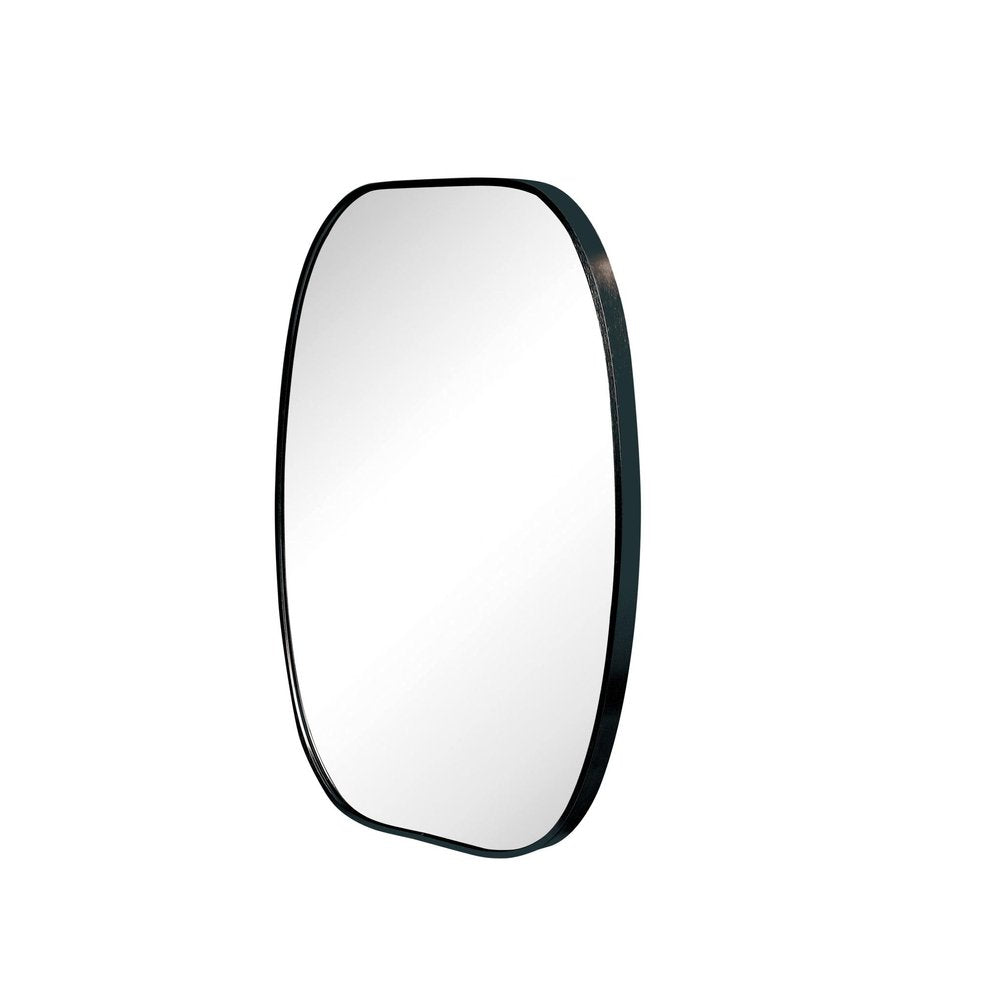 30" Black Aluminum Oval Framed Bathroom Vanity Mirror HomeRoots