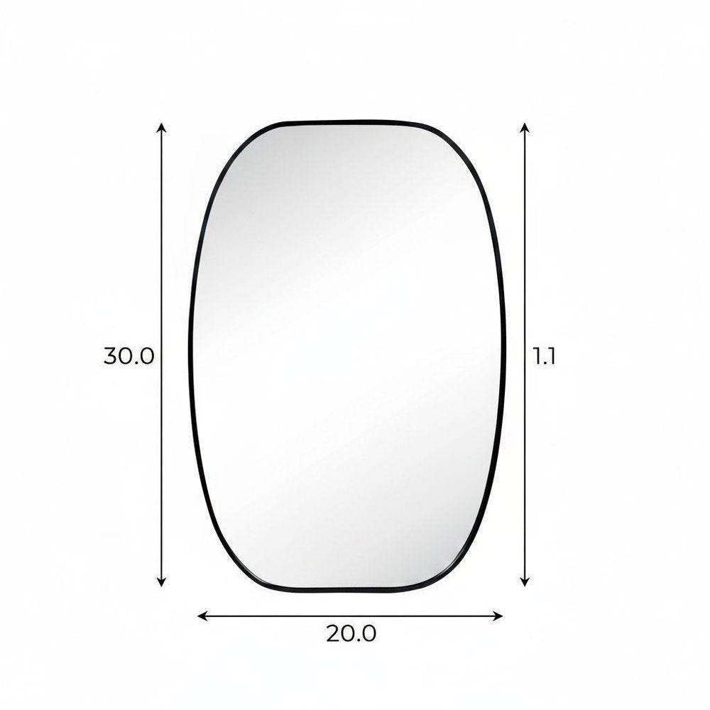 30" Black Aluminum Oval Framed Bathroom Vanity Mirror HomeRoots