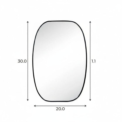 30" Black Aluminum Oval Framed Bathroom Vanity Mirror HomeRoots