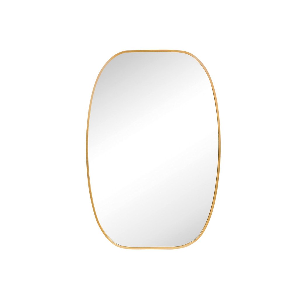 30" Black Aluminum Oval Framed Bathroom Vanity Mirror — view 6