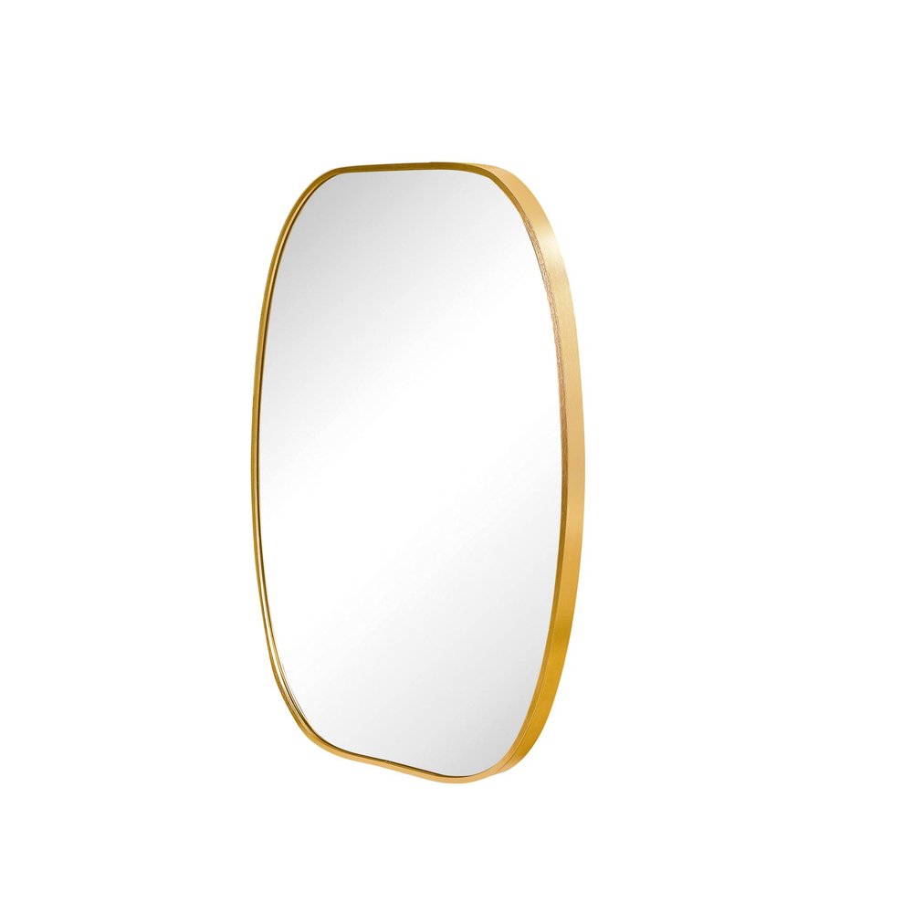 30" Black Aluminum Oval Framed Bathroom Vanity Mirror HomeRoots