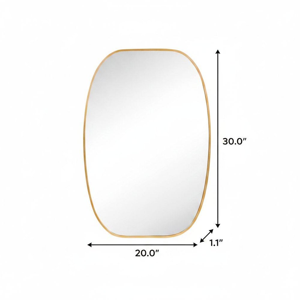 30" Black Aluminum Oval Framed Bathroom Vanity Mirror — view 8