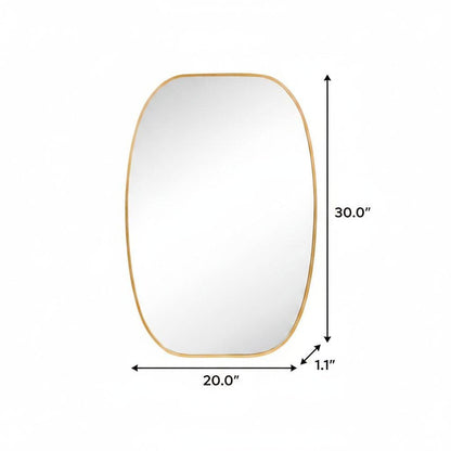 30" Black Aluminum Oval Framed Bathroom Vanity Mirror