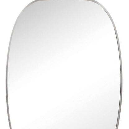 30" Black Aluminum Oval Framed Bathroom Vanity Mirror