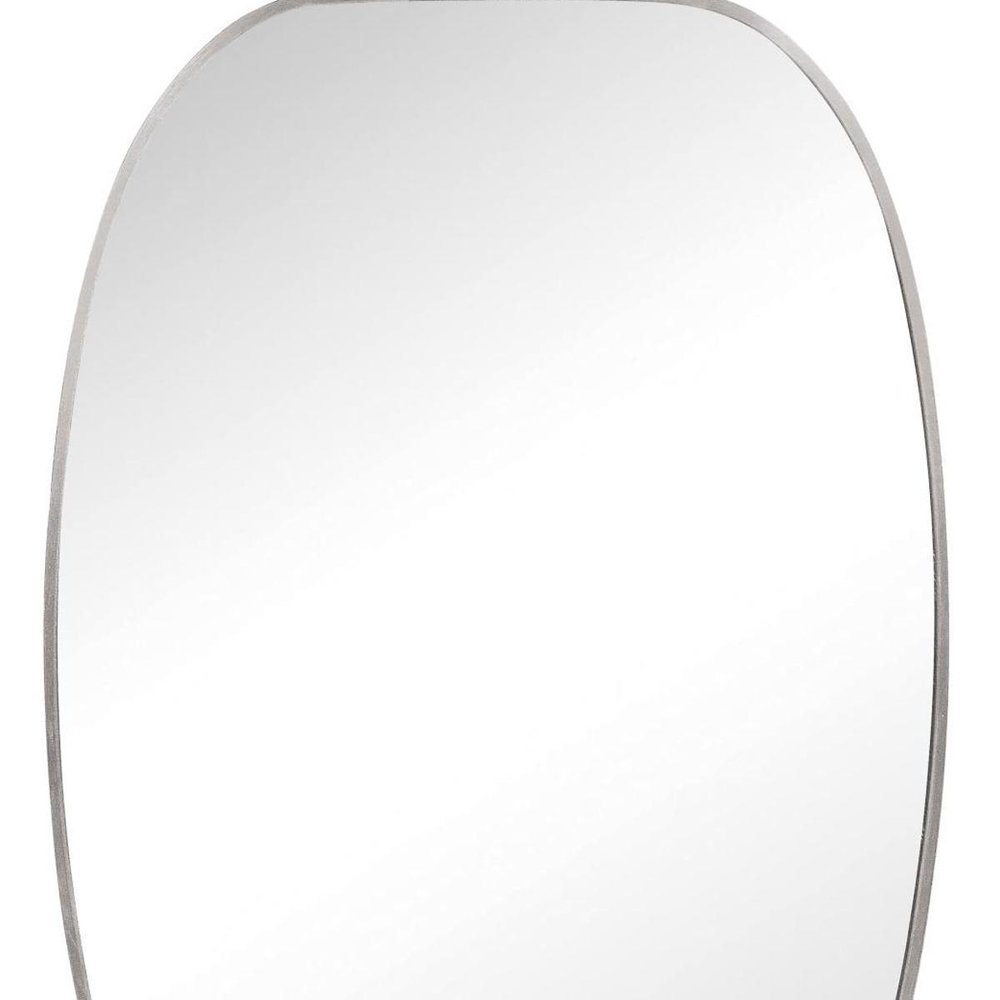30" Black Aluminum Oval Framed Bathroom Vanity Mirror HomeRoots