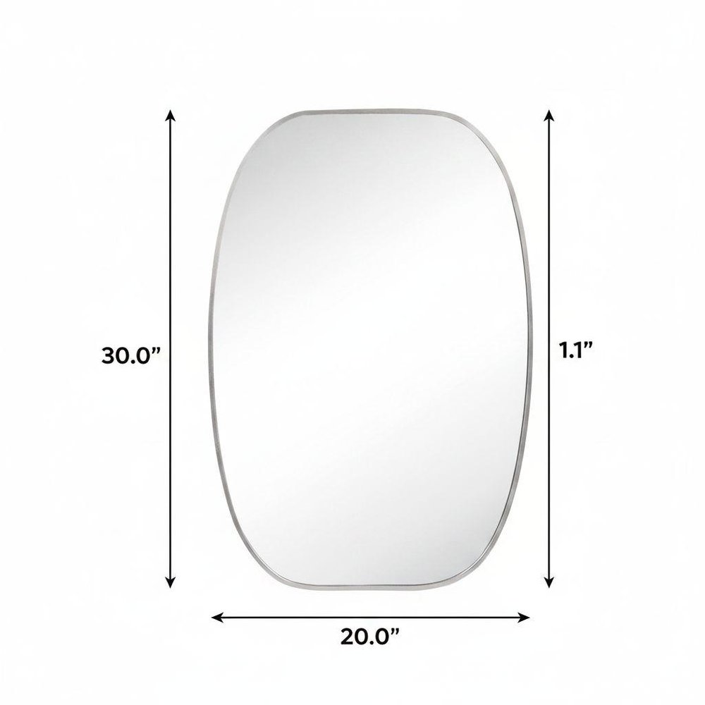30" Black Aluminum Oval Framed Bathroom Vanity Mirror — view 12